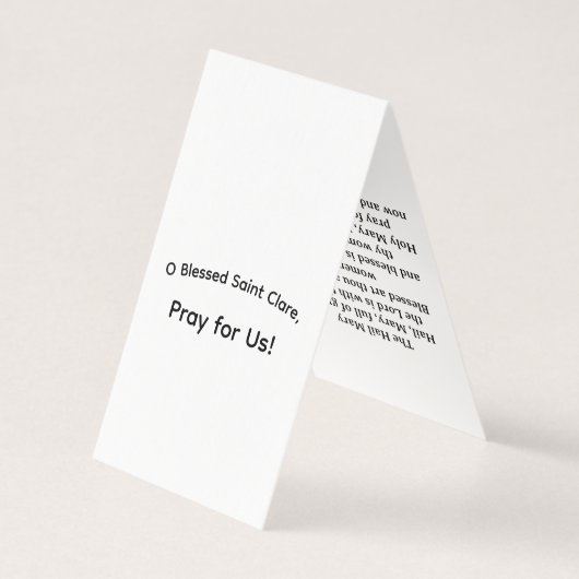 Saint Clare of Assisi Prayer Card (Rückseite)