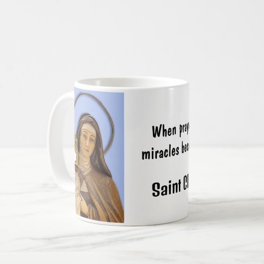 Saint Clare von Assisi Kaffeetasse (Vorderseite Links)