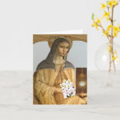 Saint Clare von Assisi Karte (Gelbe Blume)