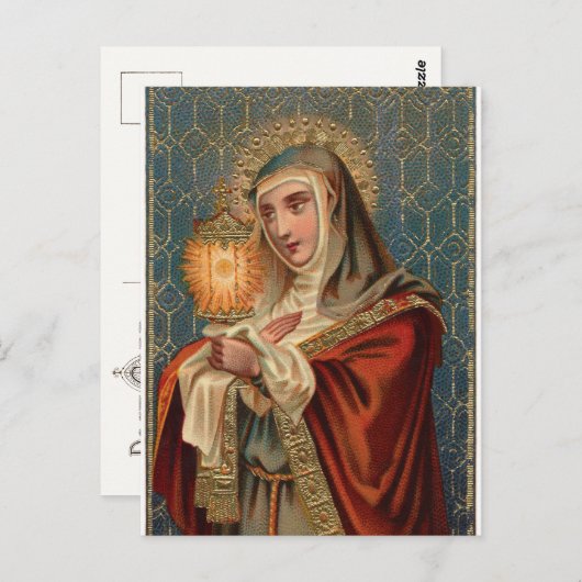 Saint Clare von Assisi Postkarte (Vorne/Hinten)