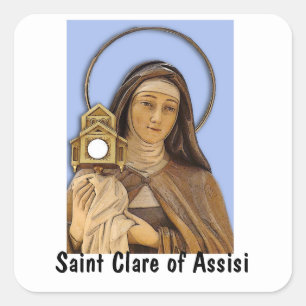 Saint Clare von Assisi Quadratischer Aufkleber