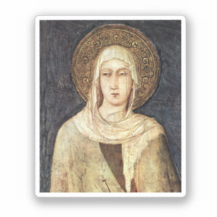 Saint Clare von Assisi von Simone Martini Aufkleber