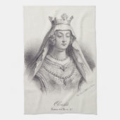 Saint Clotilde zweite Ehefrau von Clovis Geschirrtuch (Vertikal)