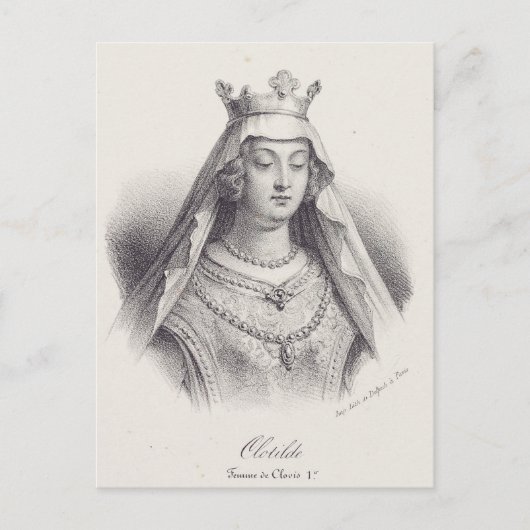 Saint Clotilde zweite Ehefrau von Clovis Postkarte (Vorderseite)