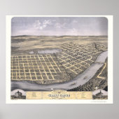 Saint Cloud, MN Panorama Karte - 1869 Poster (Vorne)