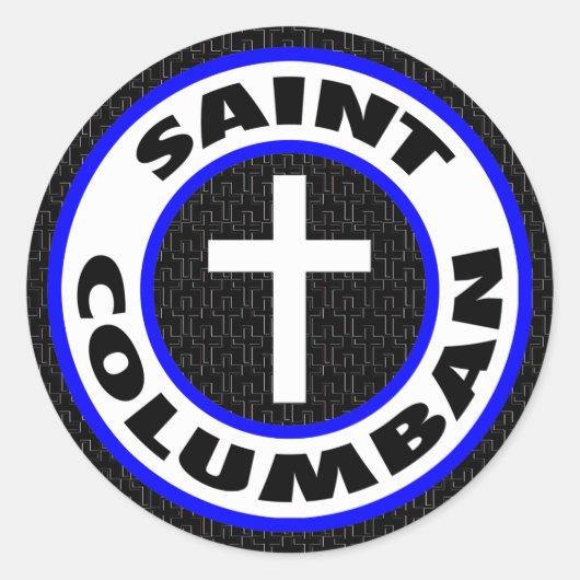 Saint Columban Runder Aufkleber (Vorderseite)