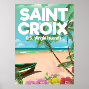 Saint Croix, Amerikanische Jungferninseln Reisepla Poster