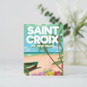 Saint Croix, U.S. Jungfrau Islands Reiseplakat Postkarte (Stehend Vorderseite)
