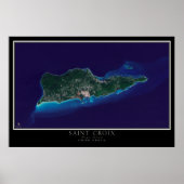 Saint Croix U.S. Jungfrau Islands Satellite Karte Poster (Vorne)
