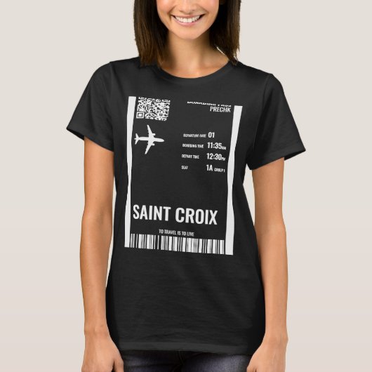 Saint Croix US Jungfrau Islands Boarding Pass Airl T-Shirt (Vorderseite)