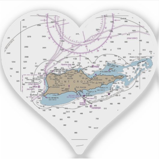 Saint Croix USVI Chart Aufkleber (Vorderseite)
