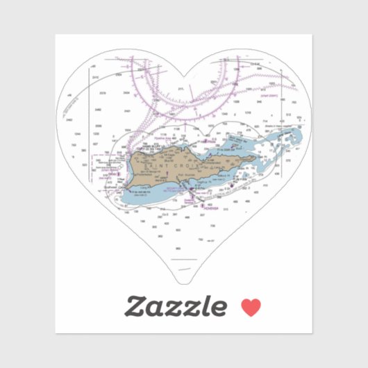 Saint Croix USVI Chart Aufkleber (Blatt)