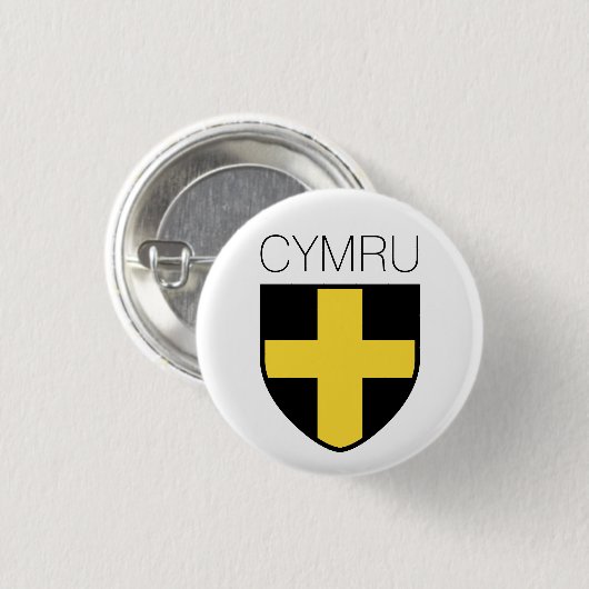 Saint David Abzeichen (Wales/Cymru) Button (Vorne & Hinten)