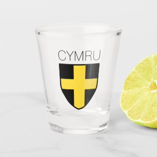 Saint David Abzeichen (Wales/Cymru) Schnapsglas