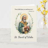 Saint David von Wales Gods Frieden mit der Schrift Karte (Gelbe Blume)