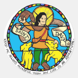 Saint Davy Round Sticker