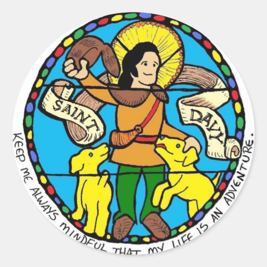 Saint Davy Round Sticker (Vorderseite)