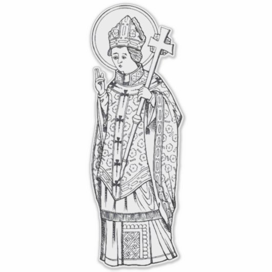 Saint Deiniol Abbot und Bischof Aufkleber (Vorderseite)