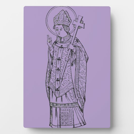 Saint Deiniol Abbot und Bischof Fotoplatte (Vorderseite)