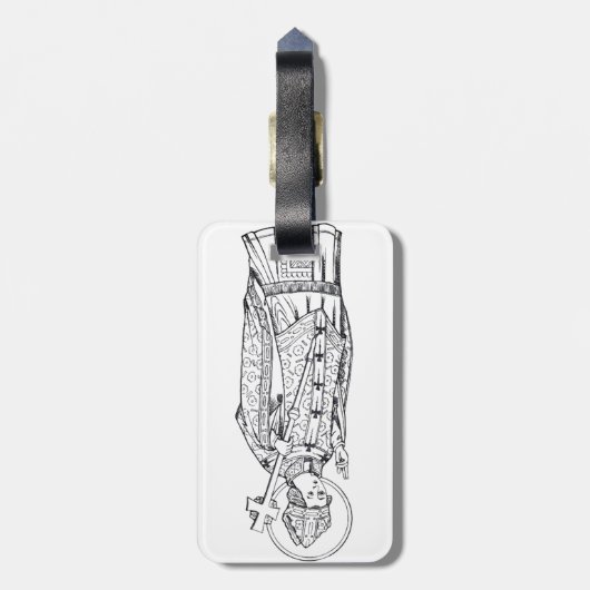 Saint Deiniol Abbot und Bischof Gepäckanhänger (Rückseite vertikal)