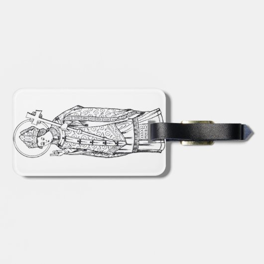 Saint Deiniol Abbot und Bischof Gepäckanhänger (Rückseite horizontal)