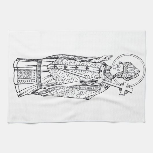 Saint Deiniol Abbot und Bischof Geschirrtuch (Horizontal)