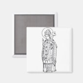 Saint Deiniol Abbot und Bischof Magnet (Vorderseite/Rückseite)