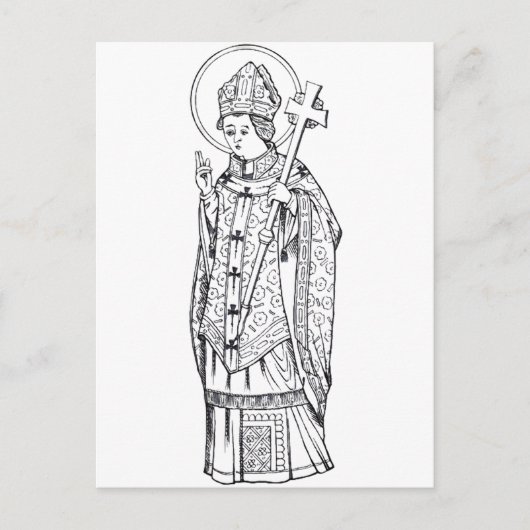 Saint Deiniol Abbot und Bischof Postkarte (Vorderseite)
