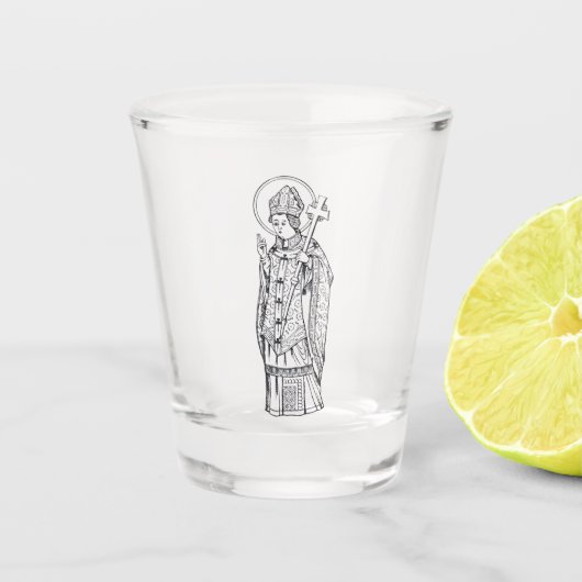 Saint Deiniol Abbot und Bischof Schnapsglas (Vorderseite)