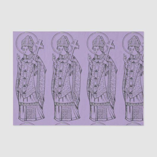 Saint Deiniol Abbot und Bischof Seidenpapier (Vorderseite)