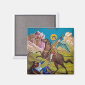 Saint-Demetrius-Icon Thessaloniki Magnet (Vorderseite/Rückseite)