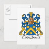 Saint-Denis-Familienwappen Postkarte (Vorne/Hinten)