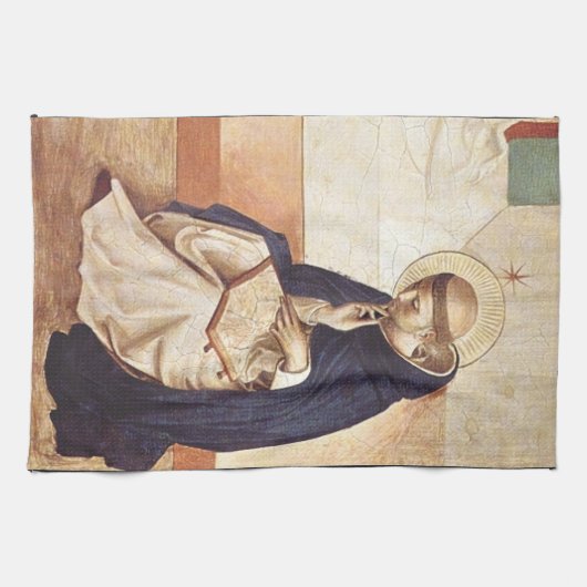 Saint Dominic de Guzman von Fra Angelico Geschirrtuch (Horizontal)