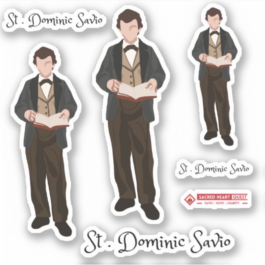 Saint Dominic Savio Custom-Cut Vinyl Sticker (Vorderseite)