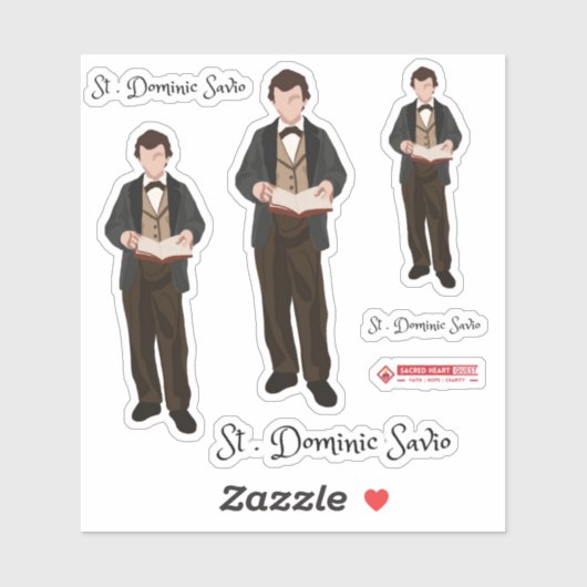 Saint Dominic Savio Custom-Cut Vinyl Sticker (Blatt)