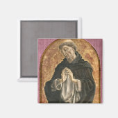Saint Dominic (Tempera auf Tafel) Magnet (Vorderseite/Rückseite)