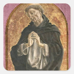 Saint Dominic (Tempera auf Tafel) Quadratischer Aufkleber