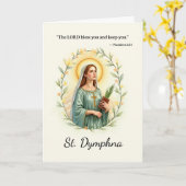 Saint Dymphna Gottes Segen Blumenreath Karte (Gelbe Blume)