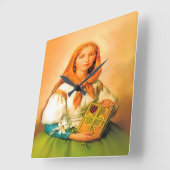 Saint Dymphna Quadratische Wanduhr (Winkel)