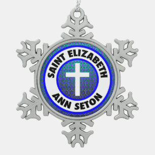 Saint Elizabeth Ann Seton Schneeflocken Zinn-Ornament