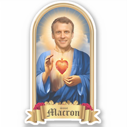 Saint Emmanuel Macron Prayer Candle Aufkleber (Vorderseite)