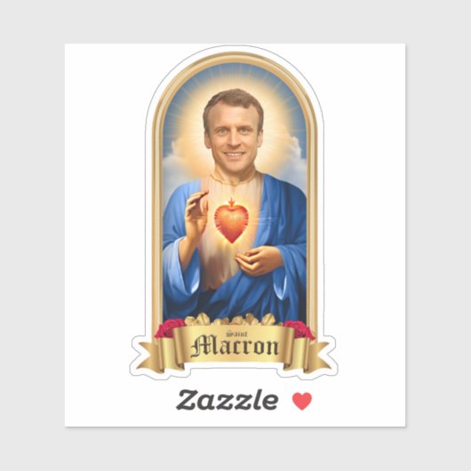 Saint Emmanuel Macron Prayer Candle Aufkleber (Blatt)