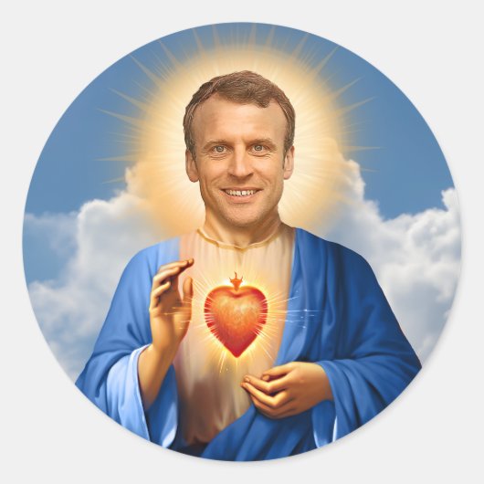 Saint Emmanuel Macron Prayer Candle Runder Aufkleber (Vorderseite)