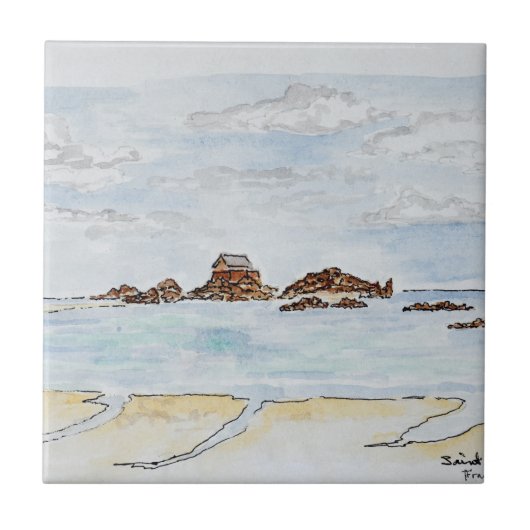 Saint-Enogat, Dinard| Bretagne, Frankreich Fliese (Vorderseite)