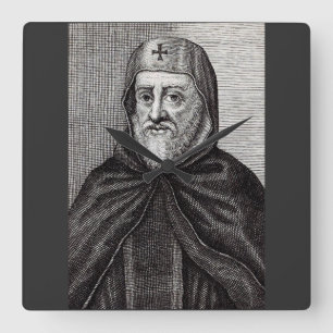 Saint Ephrem, der Christliche syrische Theologe Quadratische Wanduhr