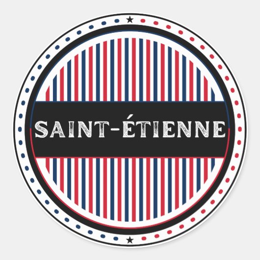 Saint-Étienne City Pride Emblem – French Identity Runder Aufkleber (Vorderseite)