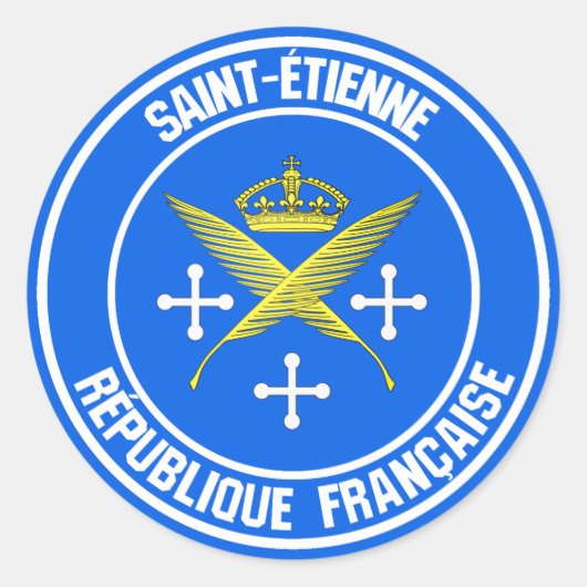Saint-Étienne-RundEmblem Runder Aufkleber (Vorderseite)