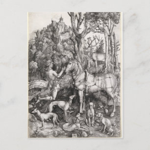 Saint Eustace Gravur von Albrecht Durer Postkarte