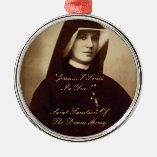 SAINT FAUSTINA OF DIVINE MERCY SILBERNES ORNAMENT (Vorne)