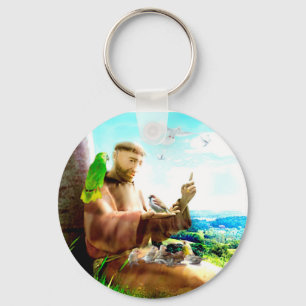 Saint Francis and the sermon-preaches to the birds Schlüsselanhänger